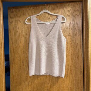 The Reset R Label 100% Wool Knit V-Neck Tank Size Medium (Natural)